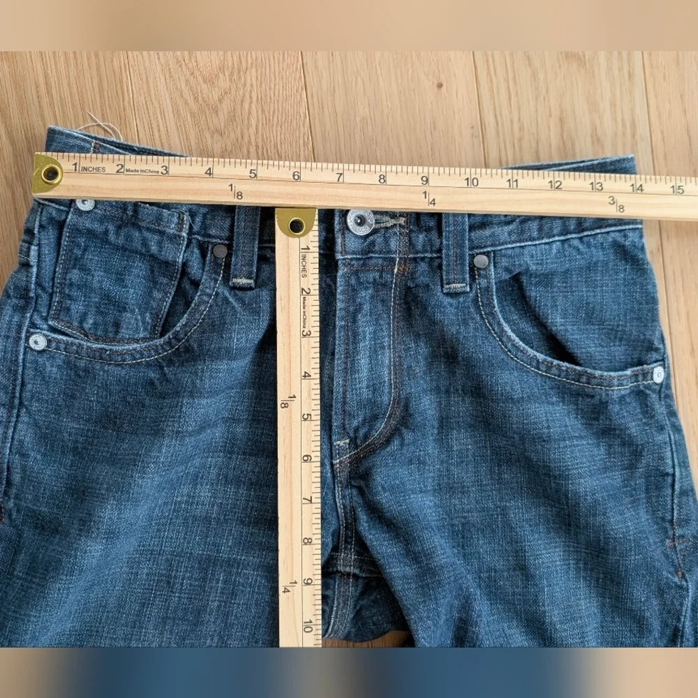Y2K 29x30 Levi's 514 Slim Straight Denim Blue Double Flap Pockets Mens Jeans